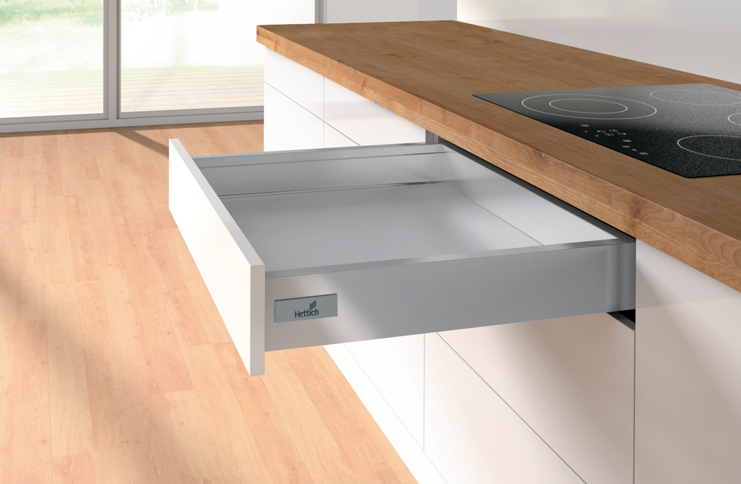 Standard Height- Soft Closing - Hettich Drawer - SIlver